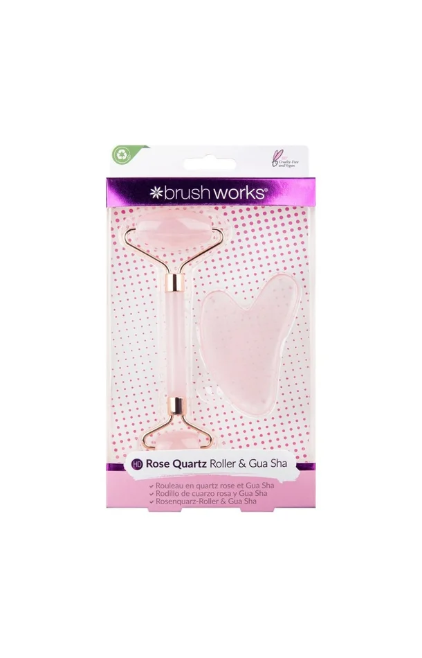 Gua Sha & rouleau rafraîchissant stimulant – Rose quartz – Visage