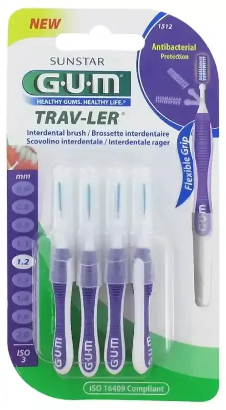 GUM 4 Brossettes Interdentaire Trav-Ler – Taille 1512 1,2 mm