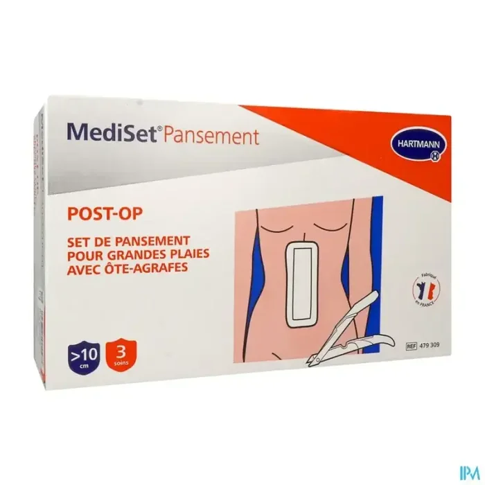 Hartmann mediset pansement postop grande plaie suturee avec ote agrafe 3
