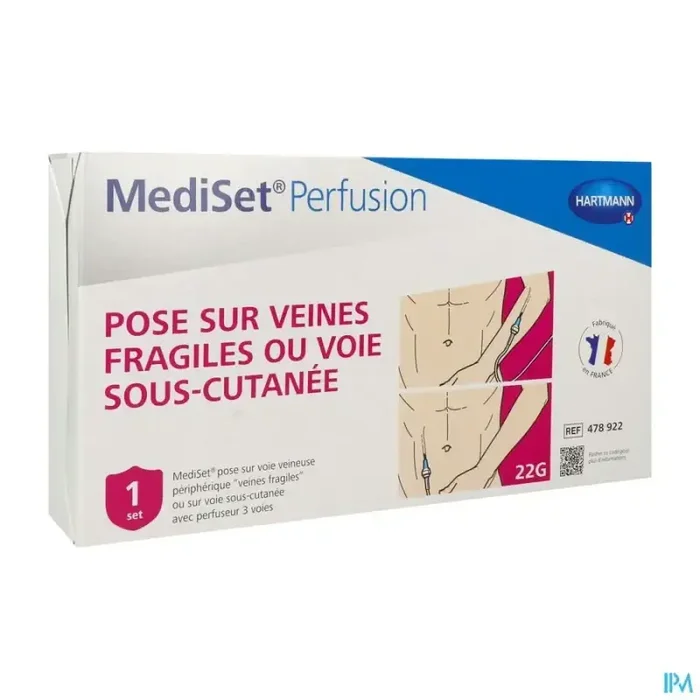 Hartmann mediset set de pose de perfusion pour veines fragiles ou voie sc avec perfuseur 3voies