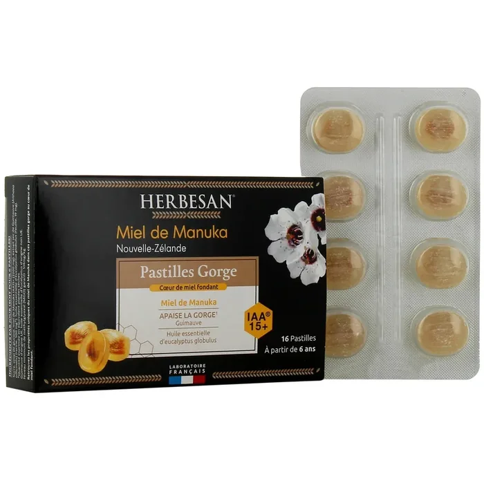 HERBESAN Pastilles Gorge Miel de Manuka IAA 15+ 16 pastilles