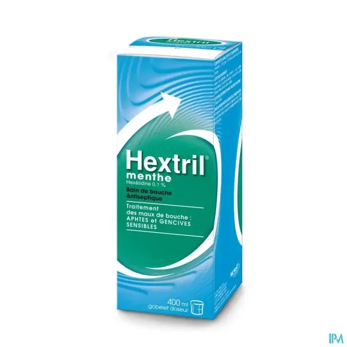 Hextril menthe 0.1% solution pour bain de bouche 400ml