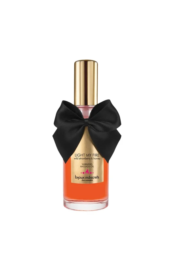 Huile de massage embrassable chauffante – Fraise sauvage et miel – 100 ml