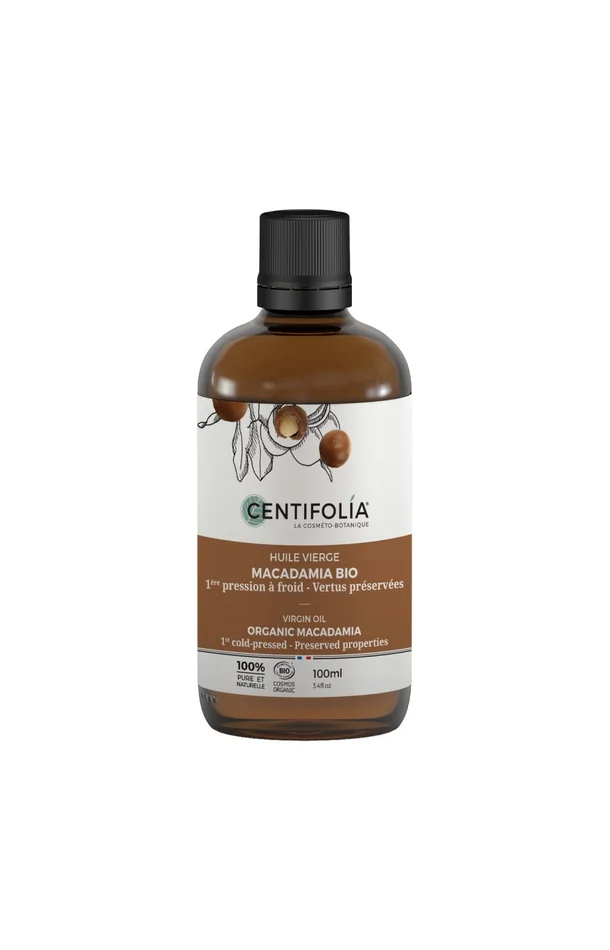 Huile vierge de macadamia bio 100% pure – 100 ml