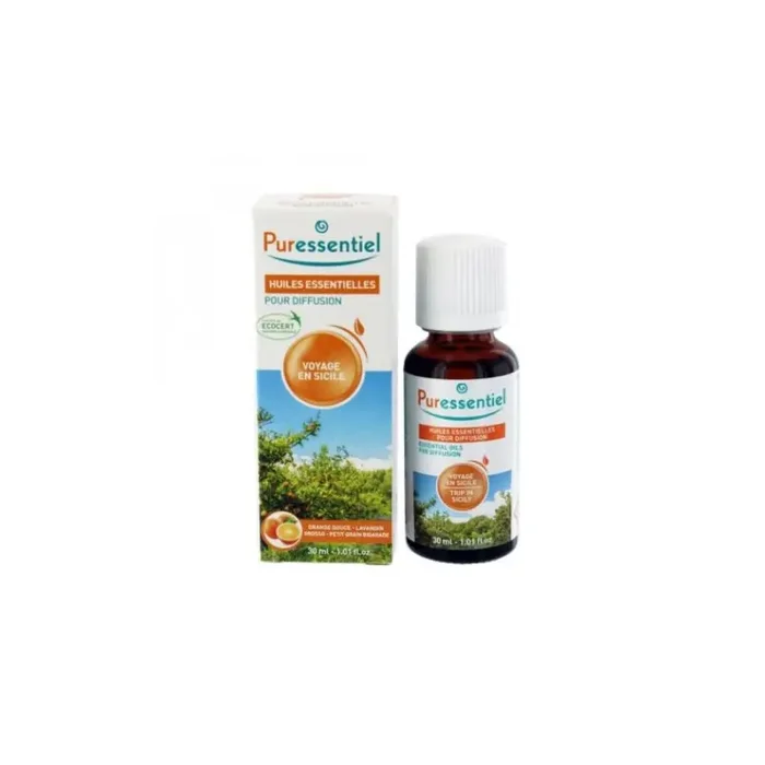 HUILES ESSENTIELLES POUR DIFFUSION « VOYAGE EN SICILE » 30ML PURESSENTIEL