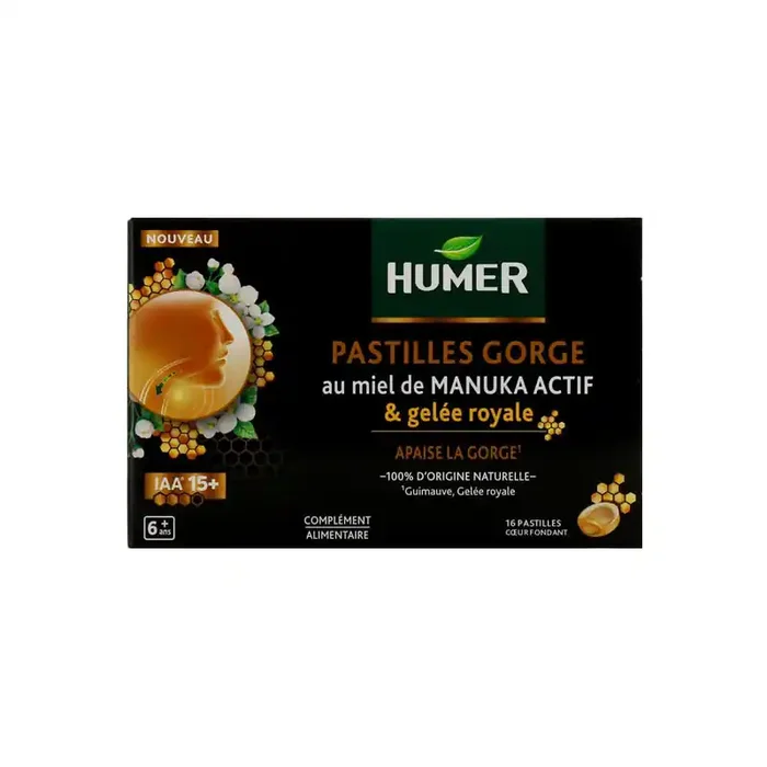 Humer 16 pastilles pour la gorge au miel de manuka & gelee royale