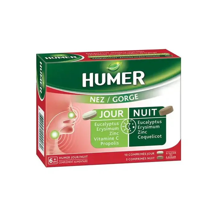 Humer Nez gorge 10 comprimes jour + 5 comprimes nuit