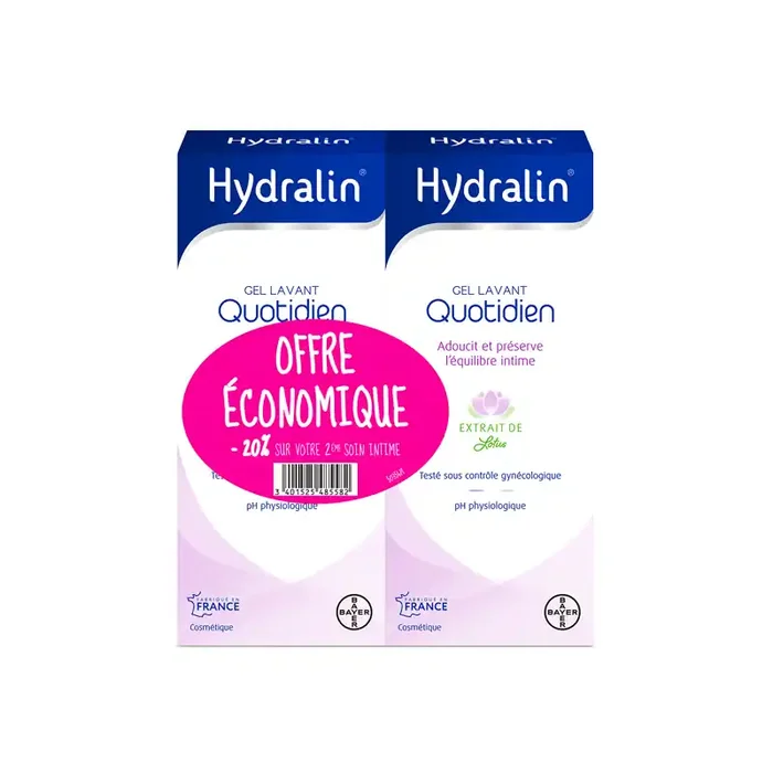 Hydralin Quotidien gel lavant lot 2x200ml