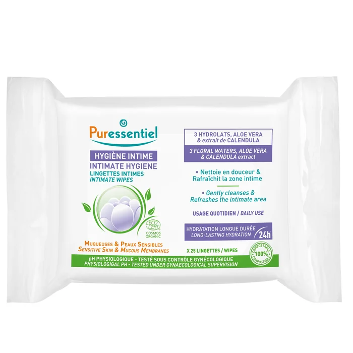 Hygi&egrave;ne Intime – Lingettes Intime Quotidiennes Bio x25