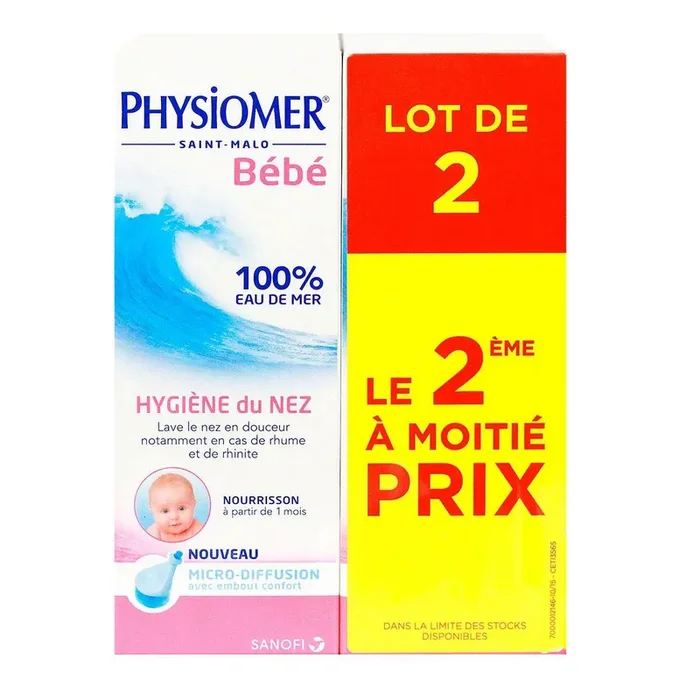 Hygiène du nez nourrissons 2x115ml (2ème produit à 50%)