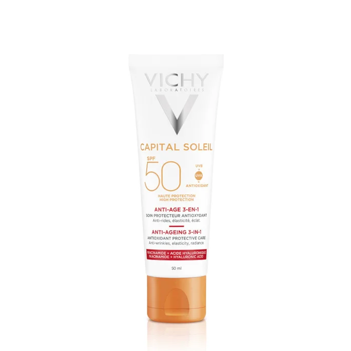 Idéal Soleil SPF50 – Soin Antioxydant 3 en 1 – 50 ml