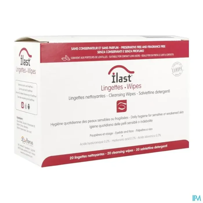 Ilast lingette nettoyante paupieres x20
