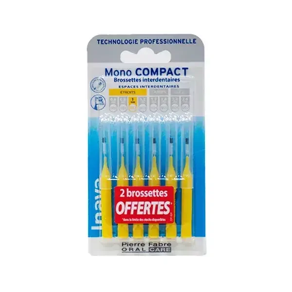Inava brossettes mono compact jaune 1mm 4 unités + 2 offertes