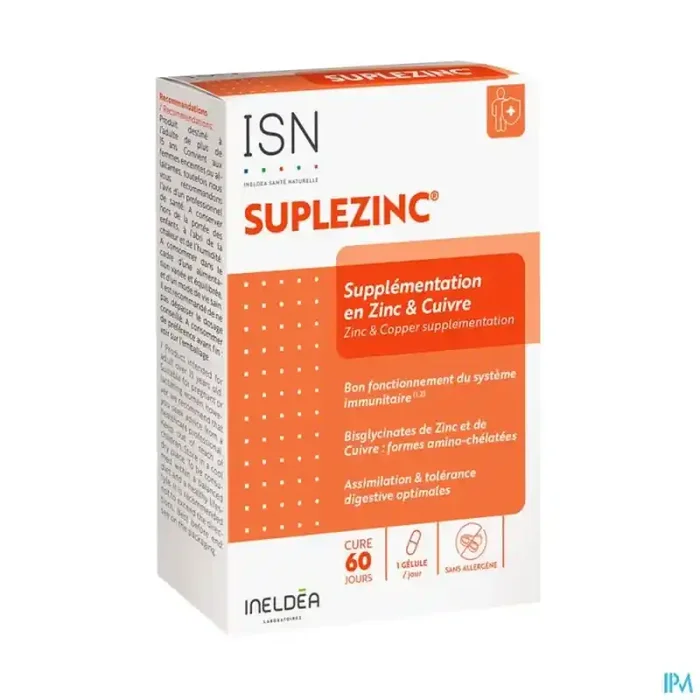 Ineldea isn suplezinc supplementation zinc gélule 90