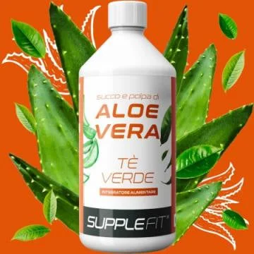 Jus Et Pulpe D’aloe Vera Avec Du Thé Vert