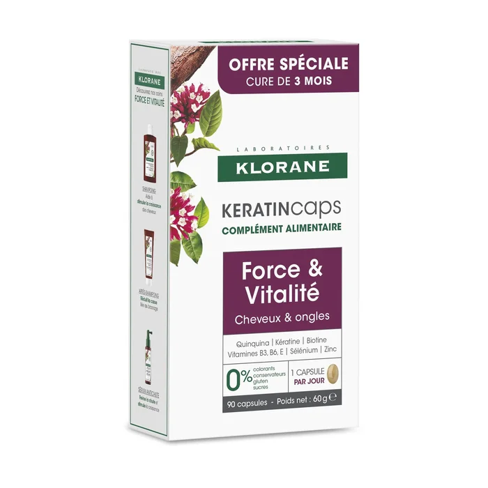 Keratin Caps – Complément Alimentaire Force & vitalité – Cheveux fatigués – lot 3×30 capsules