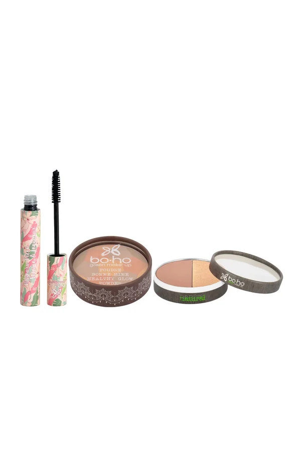 Kit best sellers bio – Mascara, poudre bonne mine & palette duo