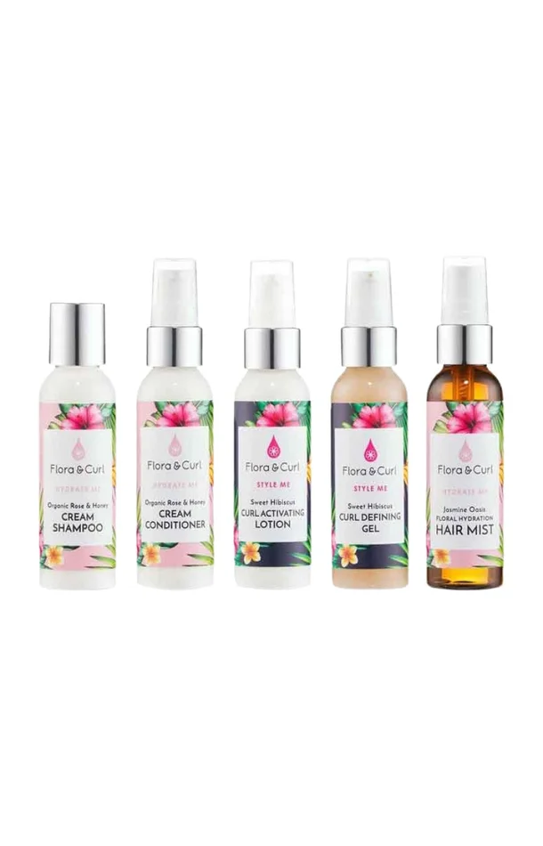 Kit de voyage – Les mini essentiels – Cheveux bouclés – 5 produits