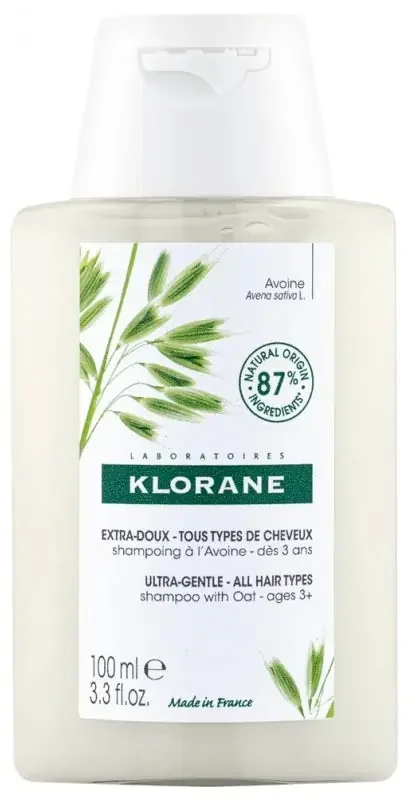 Klorane Avoine Shampoing Extra-Doux au Lait d‘Avoine – Usage Fréquent – Tous Types de Cheveux Dès 3 Ans 100 ml