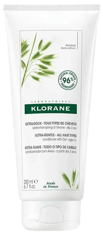 Klorane Avoine Soin Après-Shampoing Extra-Doux au Lait d‘Avoine – Usage Fréquent – Tous Types de Cheveux Dès 3 Ans 200 ml
