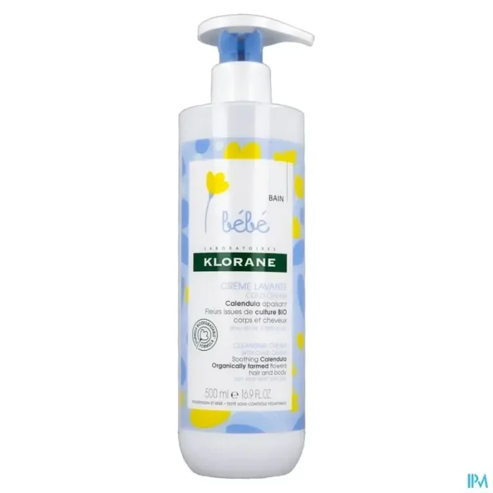 Klorane bébé crème lavante cold cream tube 500ml
