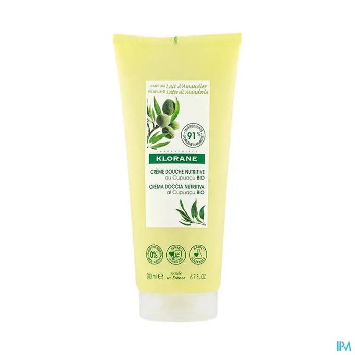 Klorane crème de douche nutritive lait amandier 200ml