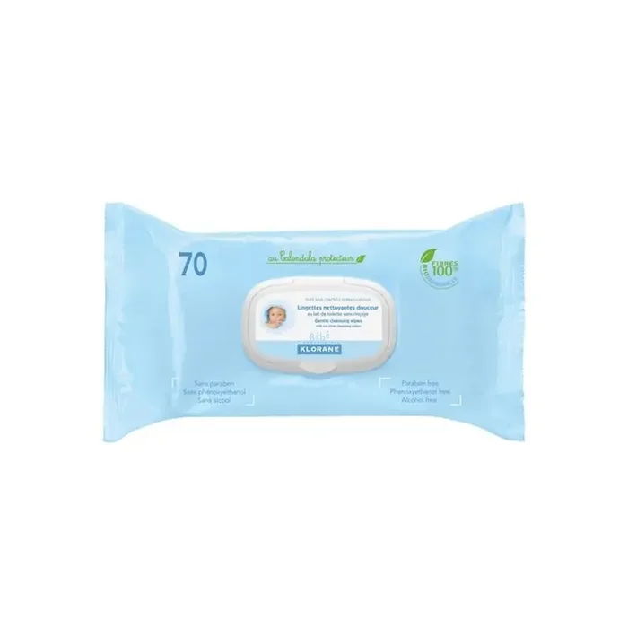 Klorane lingettes nettoyantes douceur 70 lingettes
