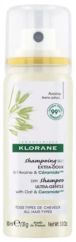Klorane Shampoing Sec Extra-Doux à l‘Avoine et Céramide 50 ml
