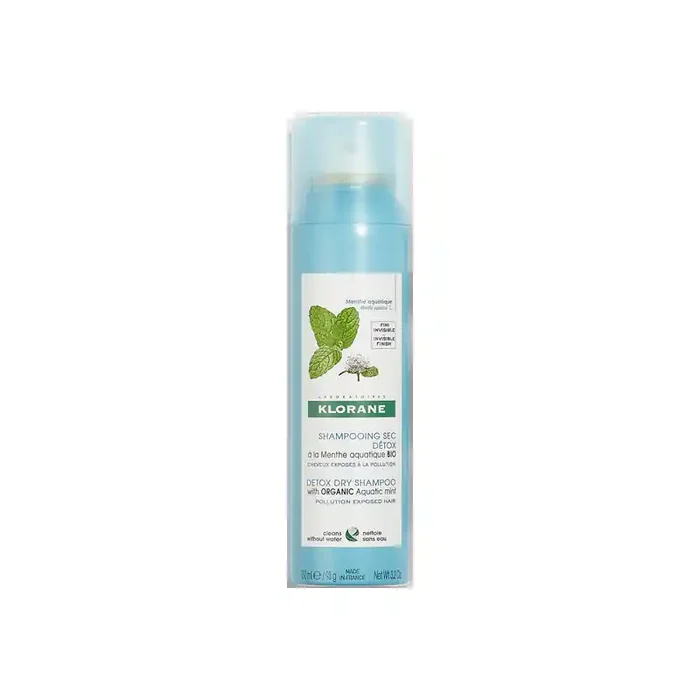 Klorane shampooing sec detox a la menthe aquatique bio 150ml