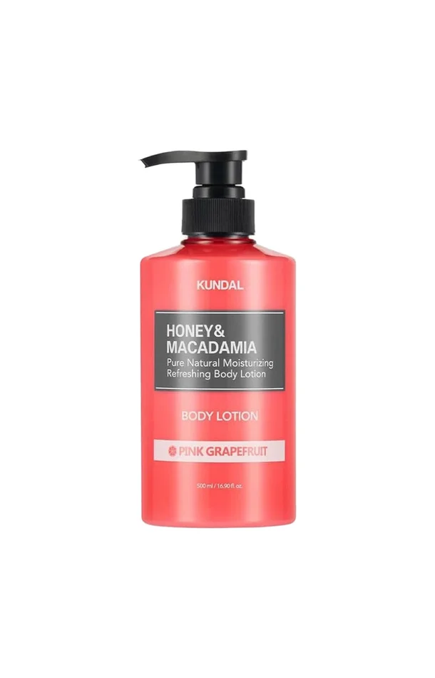 Kundal – Crème hydratante – Miel & macadamia – Pamplemousse rose – Corps – 500 ml
