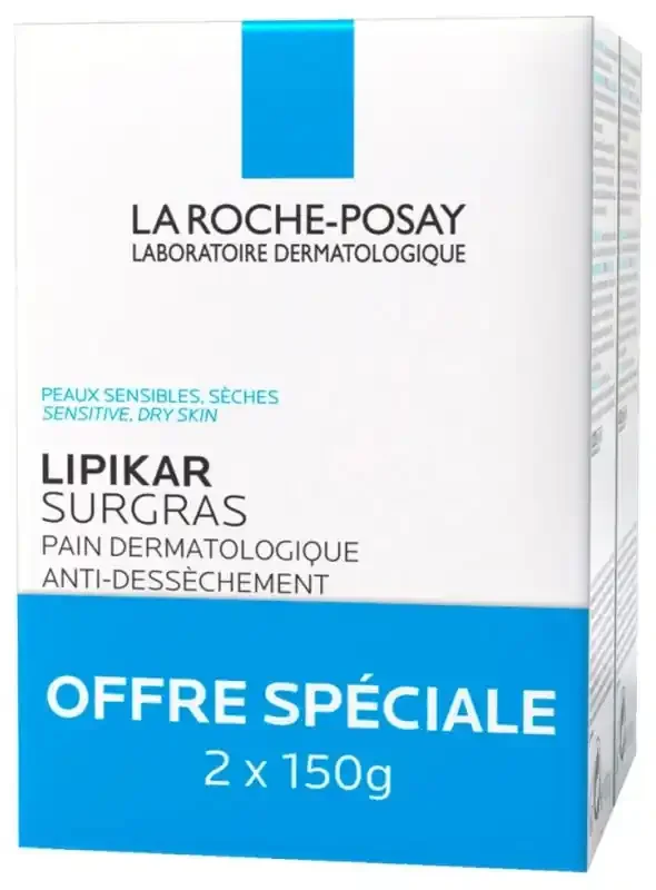 La Roche-Posay Lipikar Lot*2 Pain Surgras Dermatologique Anti-Dessèchement 150 g