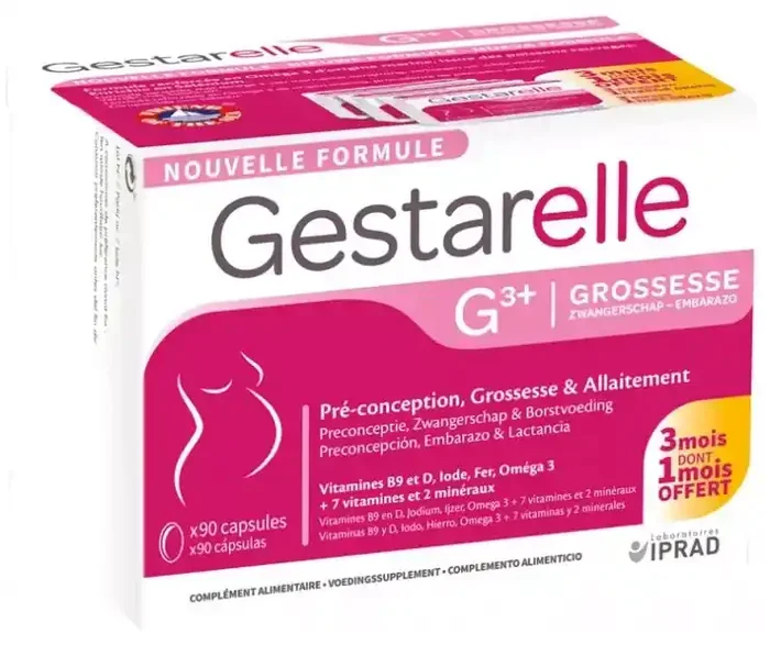 Laboratoires Iprad Gestarelle G3+ Grossesse 90 Capsules Gestarelle G3+ Pré-Conception Grossesse et Allaitement 90 Capsules