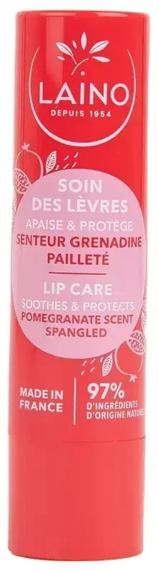 Laino Soin Des Lèvres Pailleté Senteur Cassis 4 g – Senteur Grenadine Pailleté