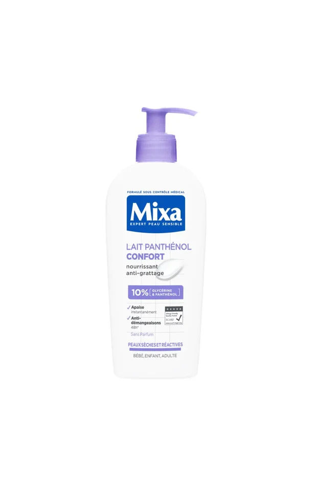 Lait nourrissant anti-démangeaisons – Glycérine & panthénol – Peaux sèches & réactives – 400 ml