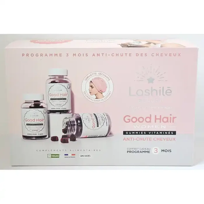 Lashile Beauty Coffret 3 Mois Good Hair Women + Serviette Offerte