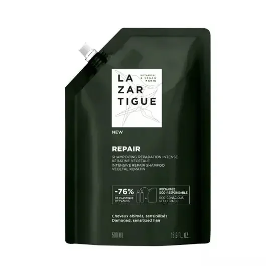 Lazartigue Repair Shampoing réparation intense – Éco-recharge 500ml