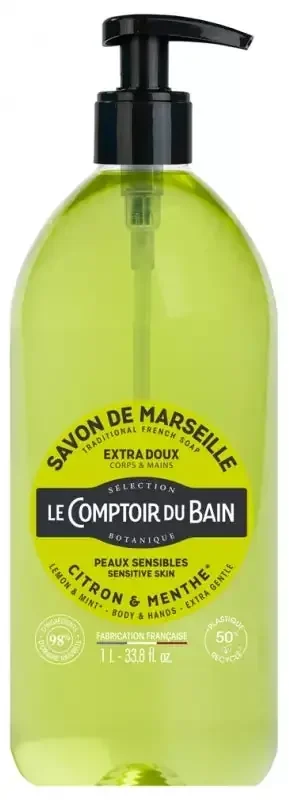 Le Comptoir du Bain Savon de Marseille Citron & Menthe Extra Doux 1 l