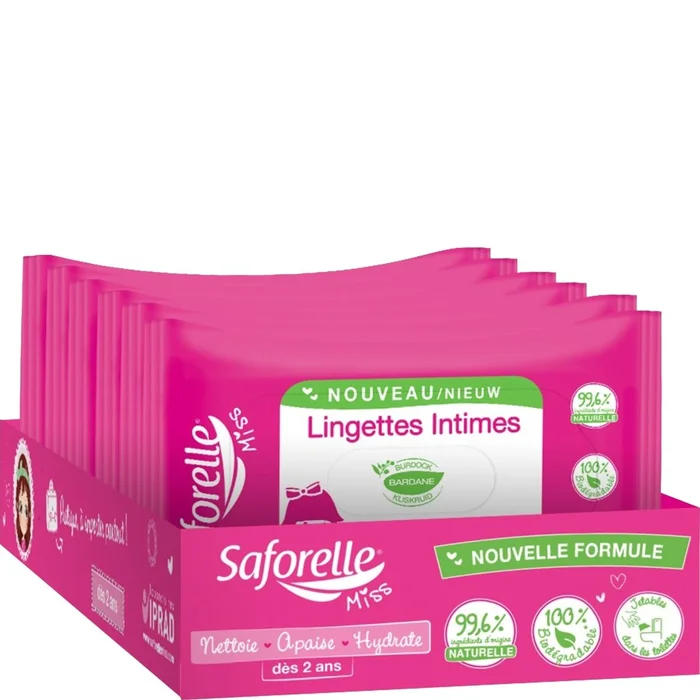 Lingettes intimes naturelles – Corps – 6 x 25 unités