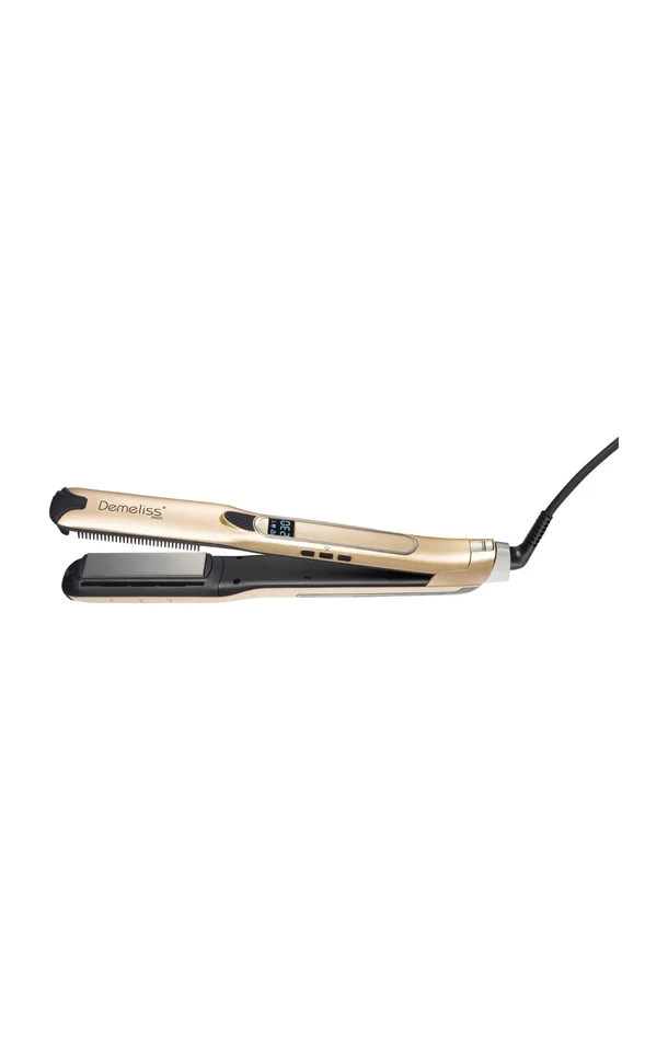 Lisseur vapeur professionnel – Plaques titanium – 230°C – Doré