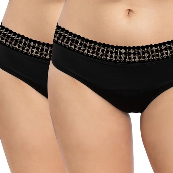 Lot de 2 culottes menstruelles ultra absorbantes – Flux abondants – Noir