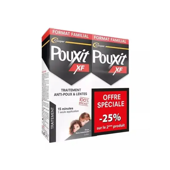 LOTION TRAITEMENT ANTI POUX et LENTES LOT DE 2 X 200ML POUXIT XF