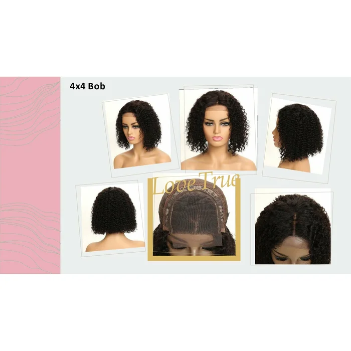 LOVE TRUE PARIS CLOSURE ≡ 4 x 4 Bob Wig CURLY