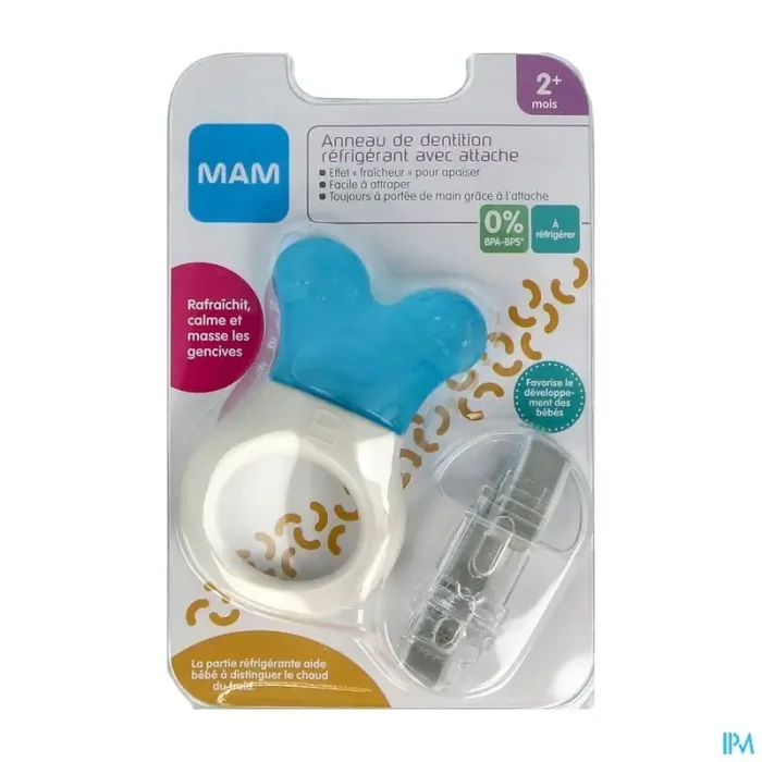 Mam anneau de dentition refrigerant avec attache