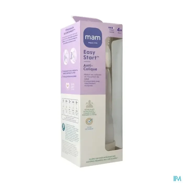 Mam biberon easy start anticolique 320ml sable tetine debit 3