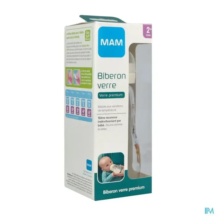 Mam biberon verre 260ml lin tetine debit 2