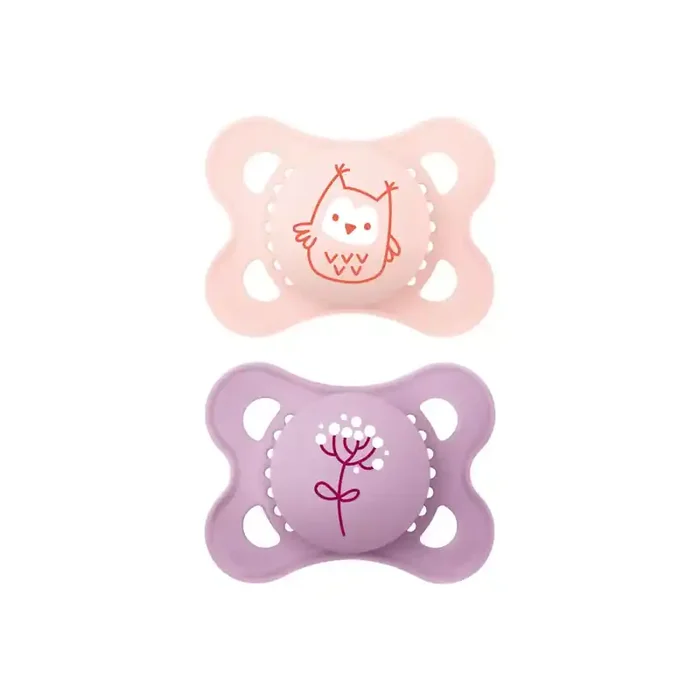 Mam original nature chouette & fleur lot de 2 sucettes