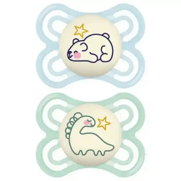 Mam Sucette Perfect Nuit 2-6 Mois Silicone x 2