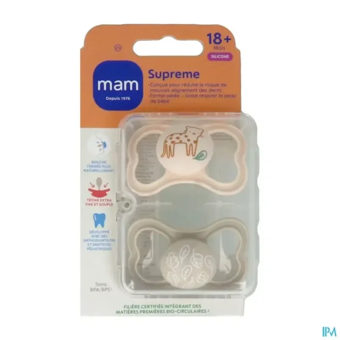 Mam sucette supreme +18m silicone x2