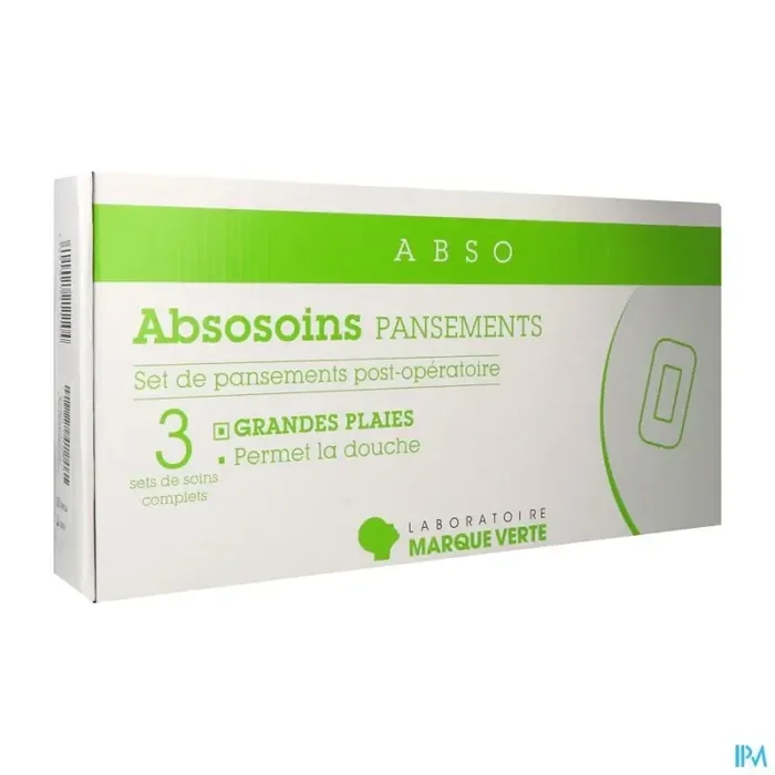 Marque verte absosoins set pansement postop grandes plaies 3