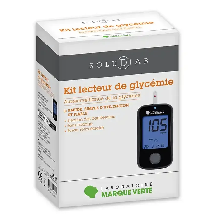 Marque verte soludiab kit lecteur de glycemie lglmv-01